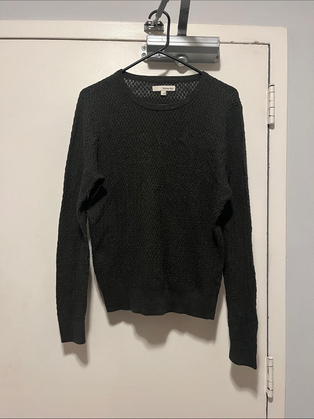 Hawker Rye Green Openwork Crewneck Sweater - Men's